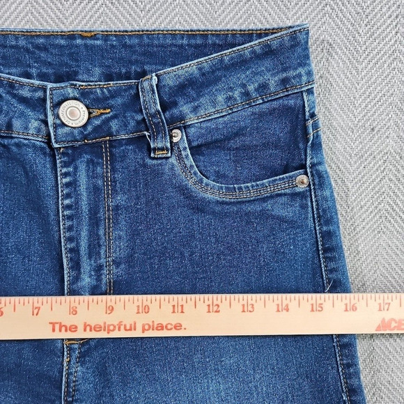 Cardinale Jeans Women's Sz 8 26x28 Med Wash Blue Slit Seam Pearls Y2K Fairy Core - Picture 12 of 16